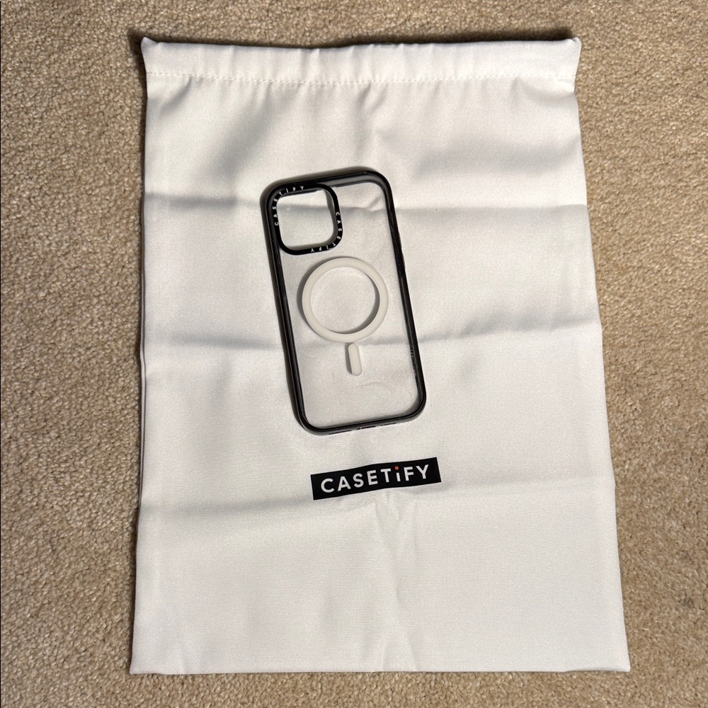 Casetify iPhone MagSafe 14 Pro Max Black and Clear Phone Case